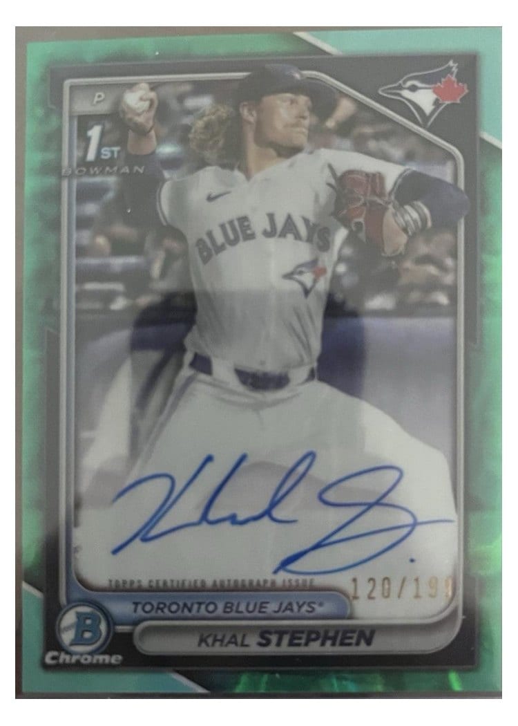 2024 Bowman Draft Chrome Prospect Autographs Khal Stephen Aqua Lava Refractor #CPA-KS card