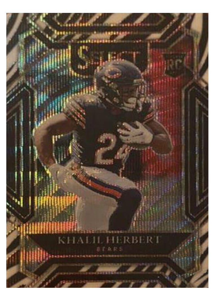 2021 Panini Select Base Set Khalil Herbert Zebra Die Cut #297 card