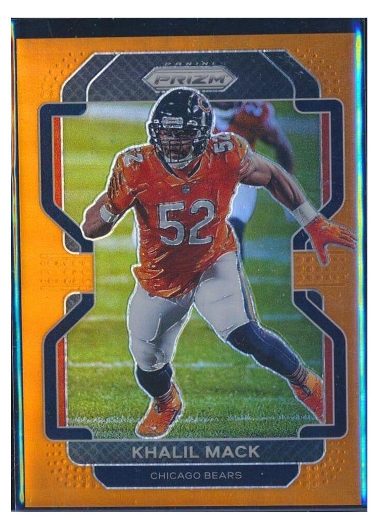 2021 Panini Prizm Base Set Khalil Mack Orange Prizm #163 card