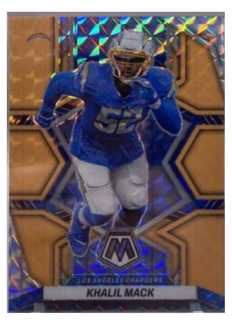 2022 Panini Mosaic Base Set Khalil Mack Orange Fluorescent #203 card