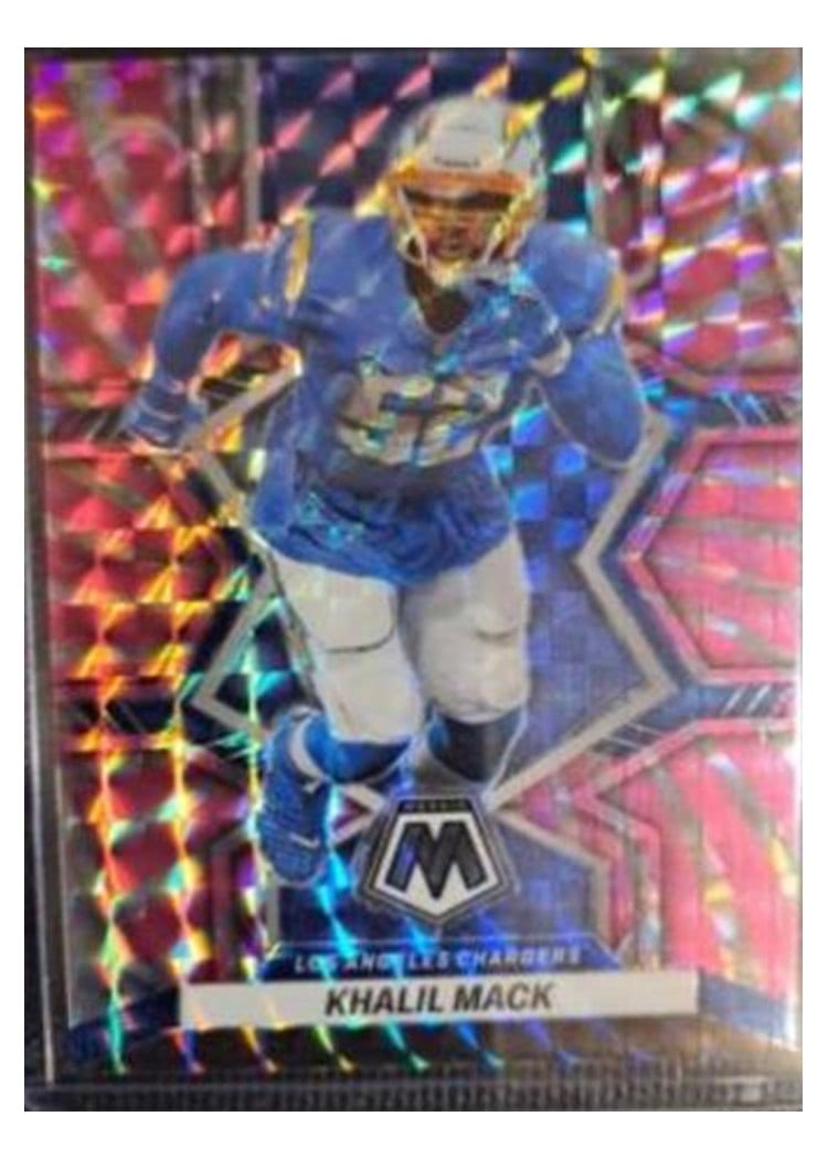 2022 Panini Mosaic Base Set Khalil Mack Pink Swirl #203 card