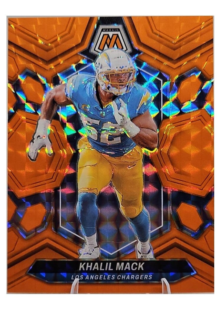 2024 Panini Mosaic Base Set Khalil Mack Orange Fluorescent #125 card