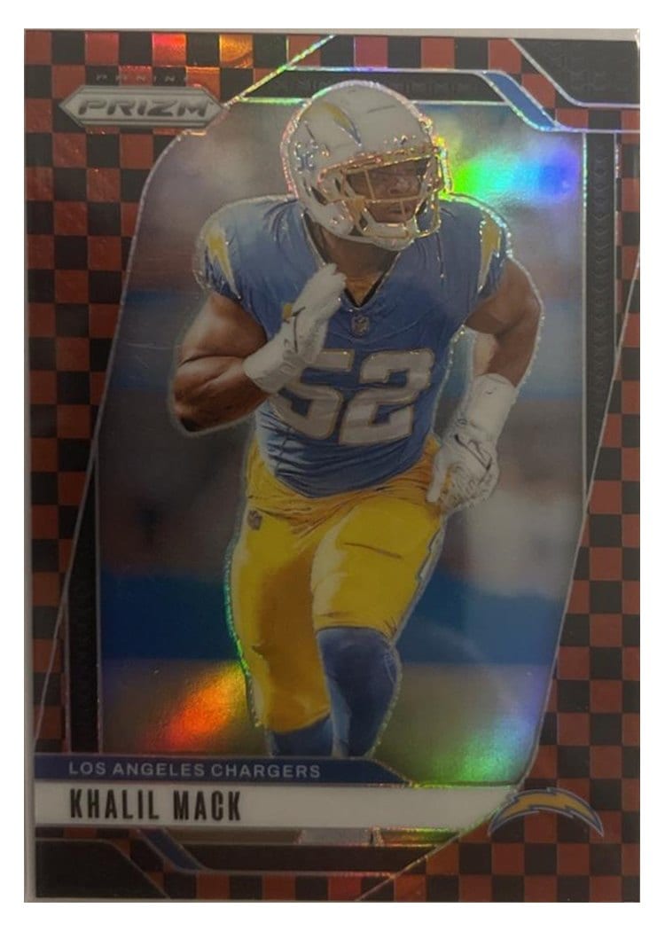 2024 Panini Prizm Base Set Khalil Mack Black Red Checker #162 card