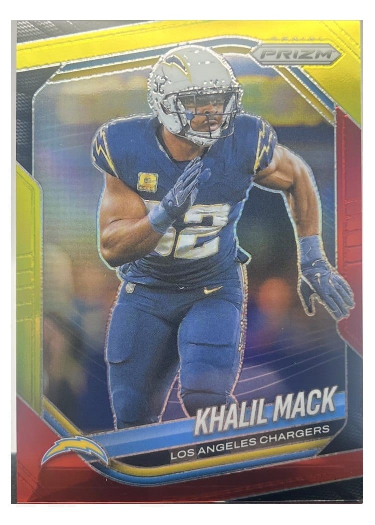 2025 Panini Prizm Base Set Khalil Mack Red Yellow #161 card