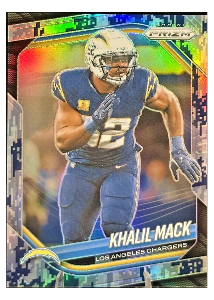 2025 Panini Prizm Base Set Khalil Mack Navy Camo #161 card