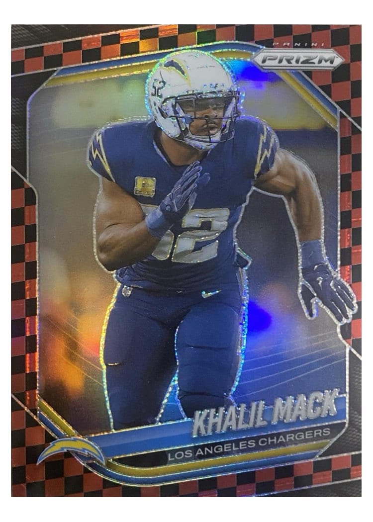 2025 Panini Prizm Base Set Khalil Mack Black Red Checker #161 card