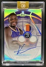 2025-26 Topps 3 Rookie 3 Patch Autographs Vertical Khaman Maluach #RPV-KM card