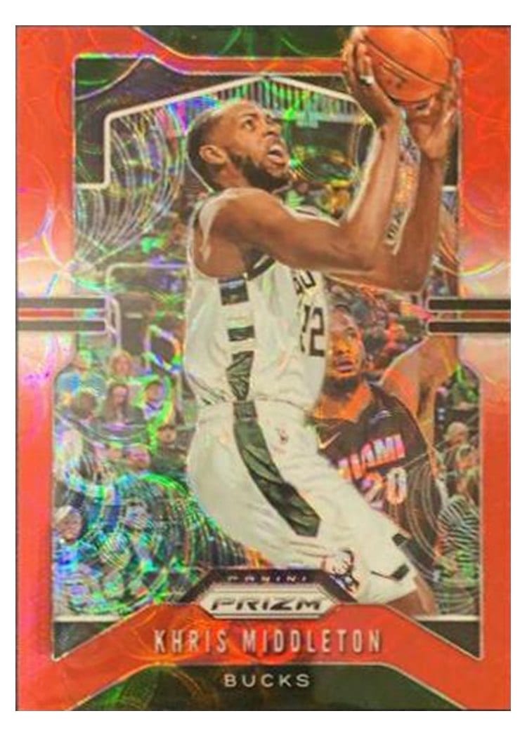 2019-20 Panini Prizm Base Set Khris Middleton Red Choice Prizm #235 card