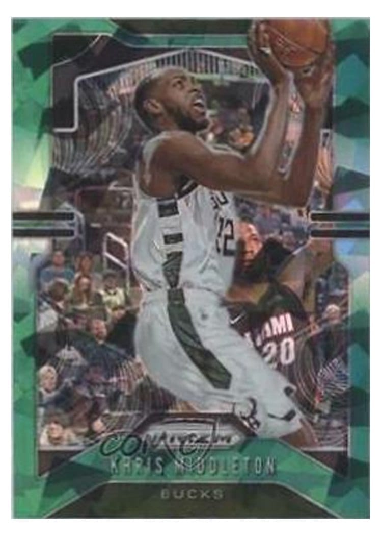 2019-20 Panini Prizm Base Set Khris Middleton Green Ice Prizm #235 card