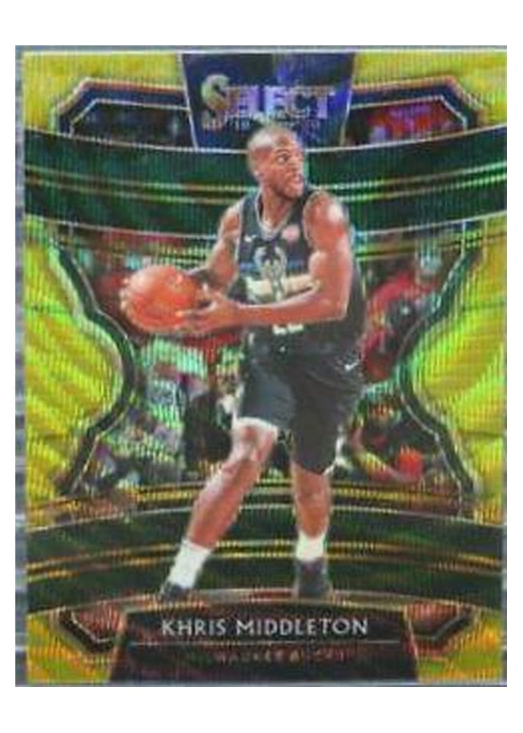 2019-20 Panini Select Base Set Khris Middleton Gold Wave #95 card