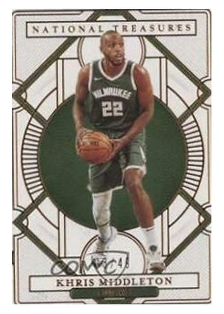 2020-21 Panini National Treasures Base Set Khris Middleton #85 card