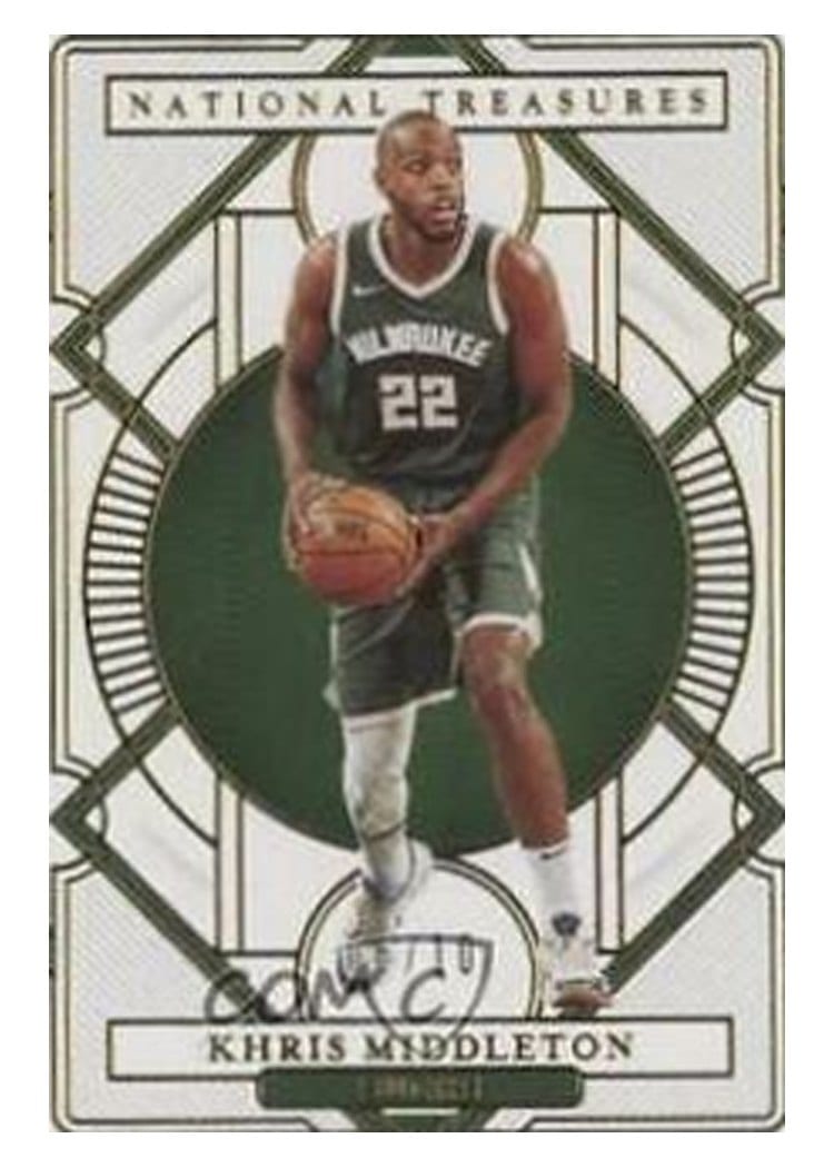 2020-21 Panini National Treasures Base Set Khris Middleton #85 card