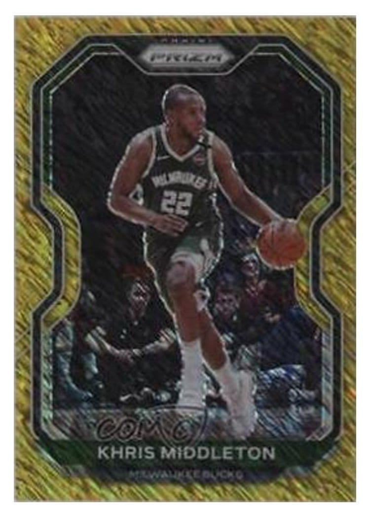 2020-21 Panini Prizm Base Set Khris Middleton Gold Shimmer Prizm #92 card