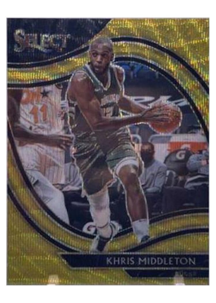 2020-21 Panini Select Base Set Khris Middleton Gold Wave #256 card