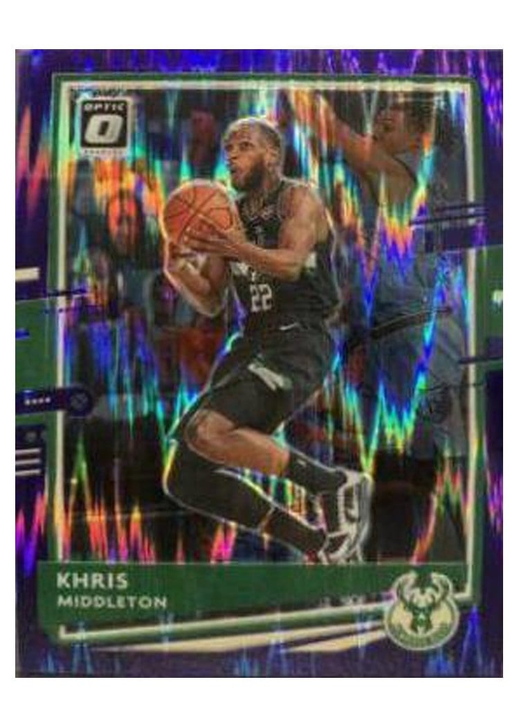 2020 Panini Donruss Optic Khris Middleton Purple Shock #55 card