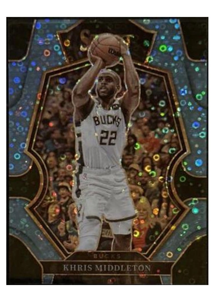 2022-23 Panini Select Base Set Khris Middleton Light Blue Disco Prizm #128 card