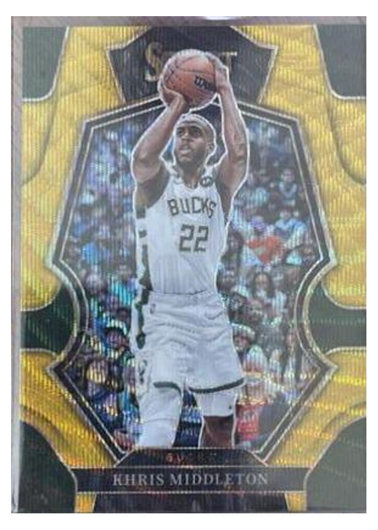 2022-23 Panini Select Base Set Khris Middleton Gold Wave Prizm #228 card