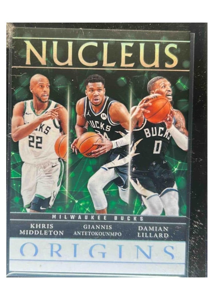 2024-25 Panini Origins Nucleus Set Khris Middleton/Damian Lillard/Giannis Antetokounmpo #3 card