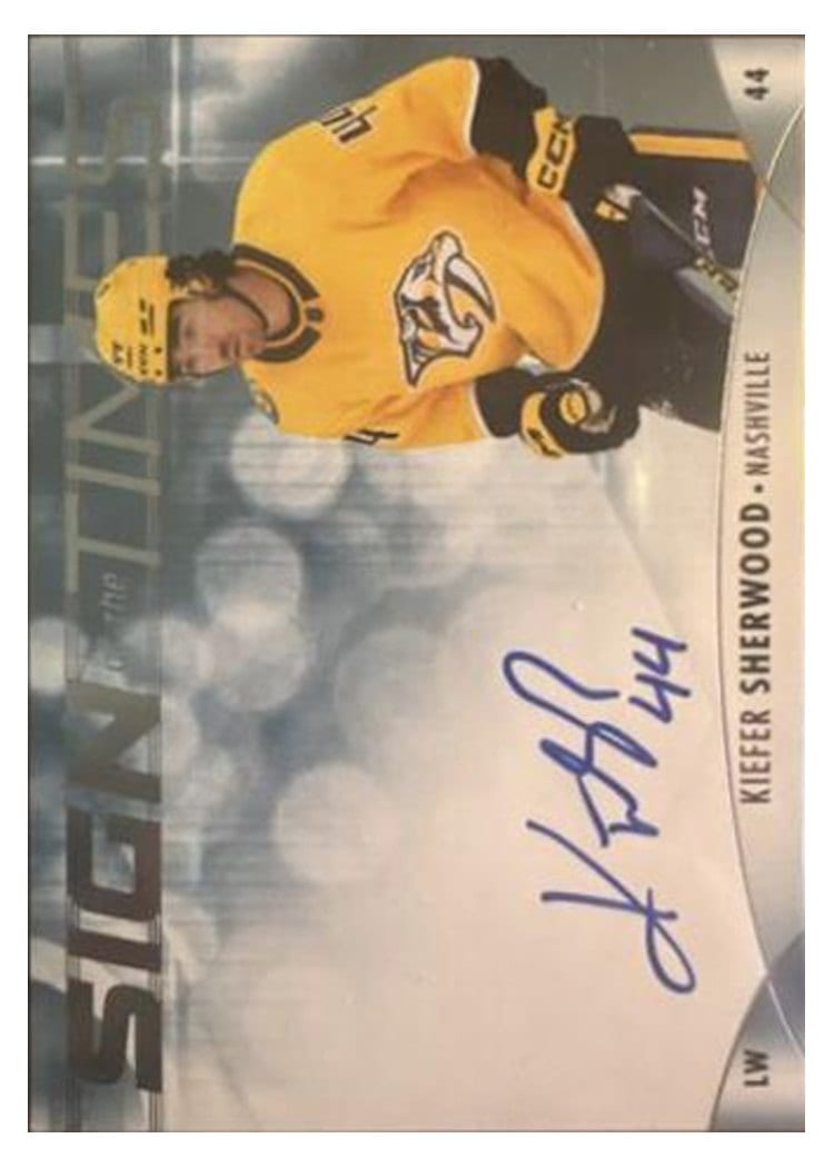 2023-24 SP Authentic Sign of the Times Auto Kiefer Sherwood #SOTT-KS card