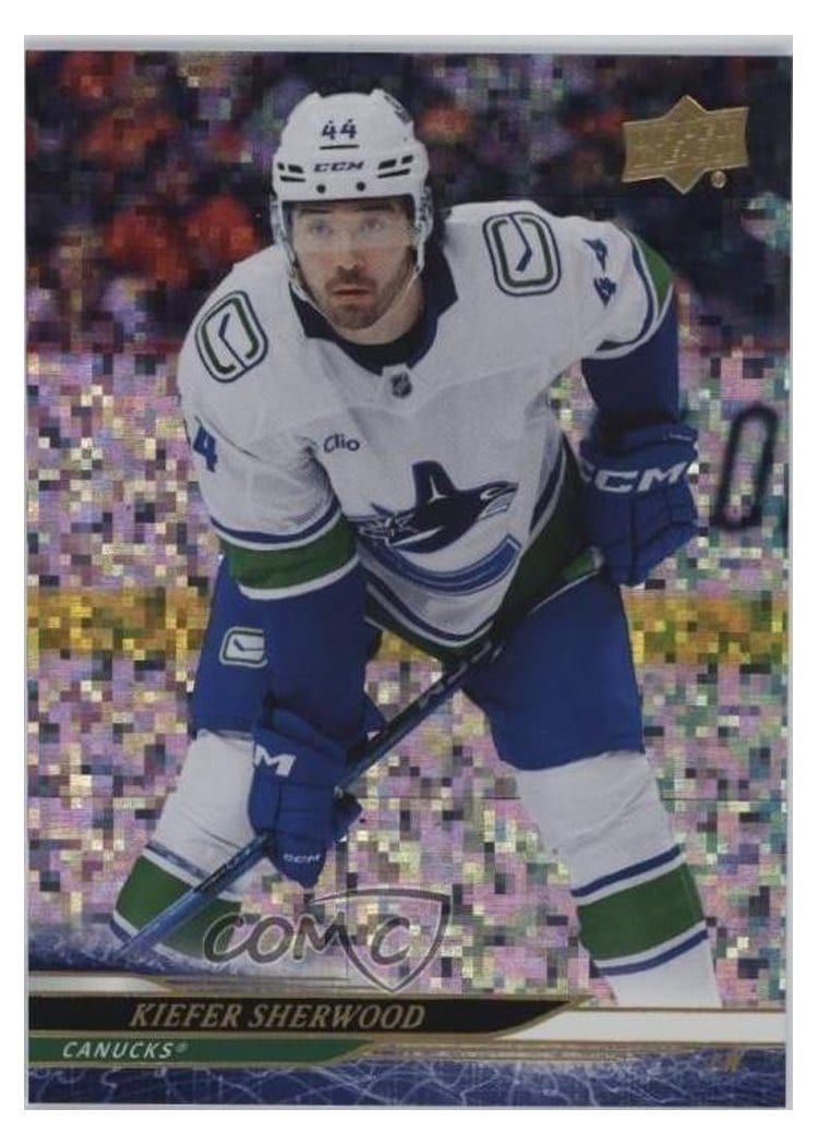 2024-25 Upper Deck Base Set Kiefer Sherwood Speckled Rainbow #635 card