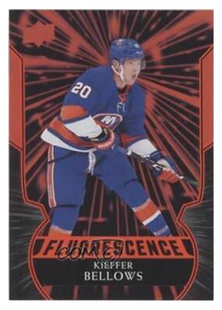 2020-21 Upper Deck Fluorescence Red Kieffer Bellows #F-13 card