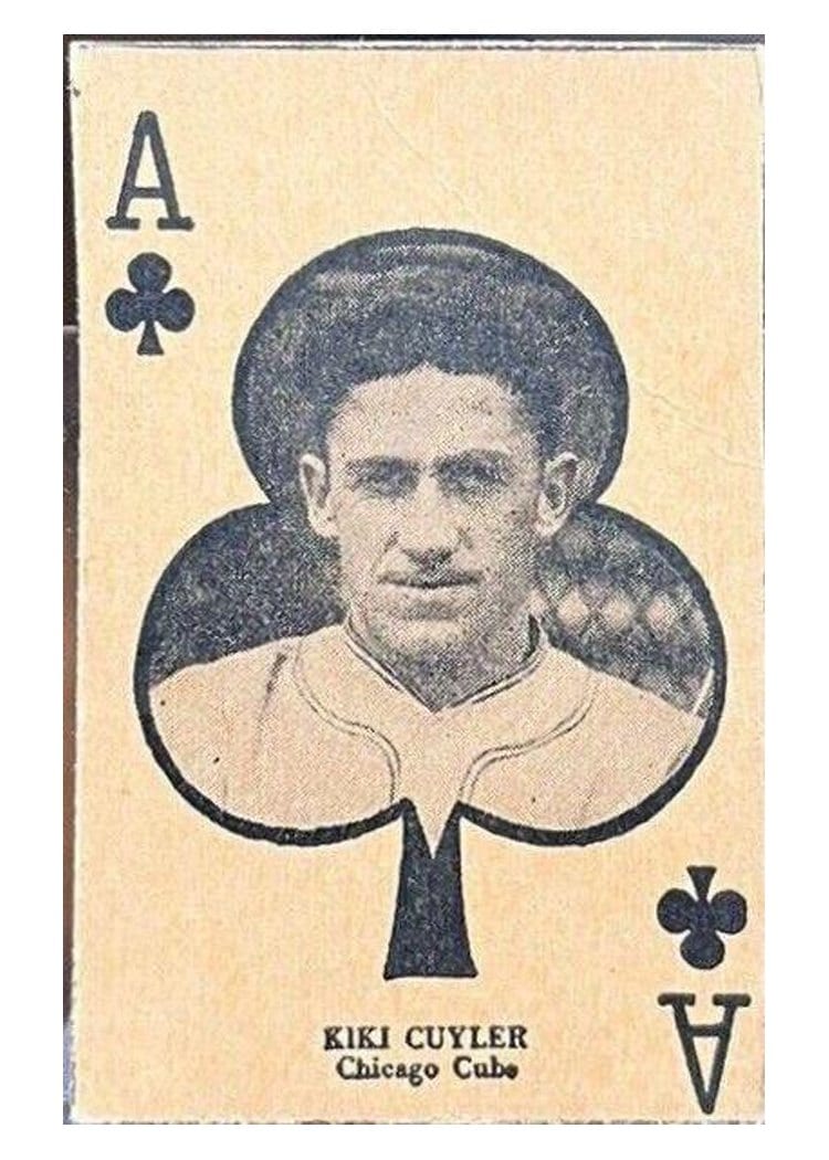 1927 W560 Hand Cut Kiki Cuyler Ace of Clubs card