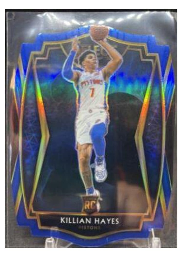 2020-21 Panini Select Base Set Killian Hayes Blue Prizm Die Cut #181 card