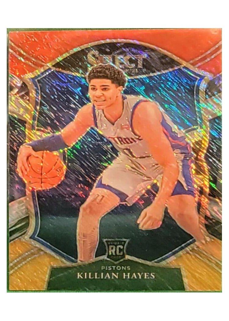 2020-21 Panini Select Base Set Killian Hayes Red White Orange Shimmer #67 card
