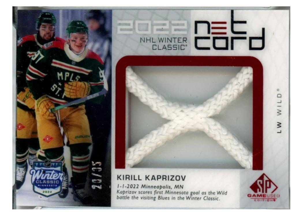2022-23 SP Game Used 2022 NHL Winter Classic Net Cord Relics Kirill Kaprizov #WCN-KK card