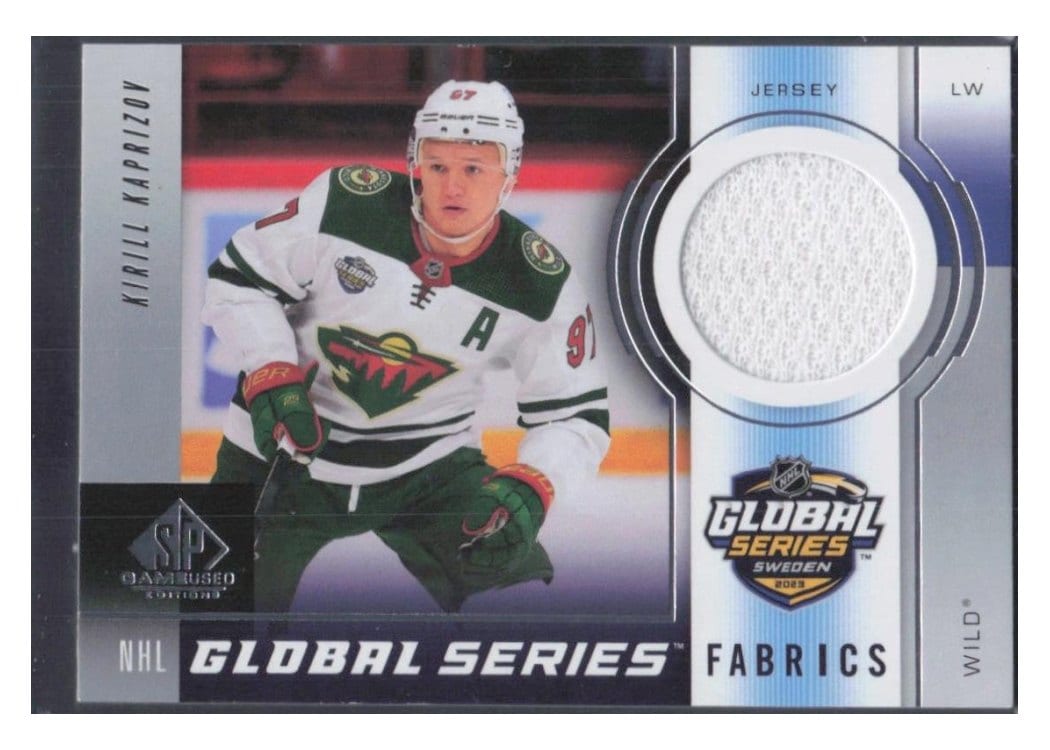 2024-25 SP Game Used 2023 Global Series Sweden Fabrics Kirill Kaprizov #GSF-KK card