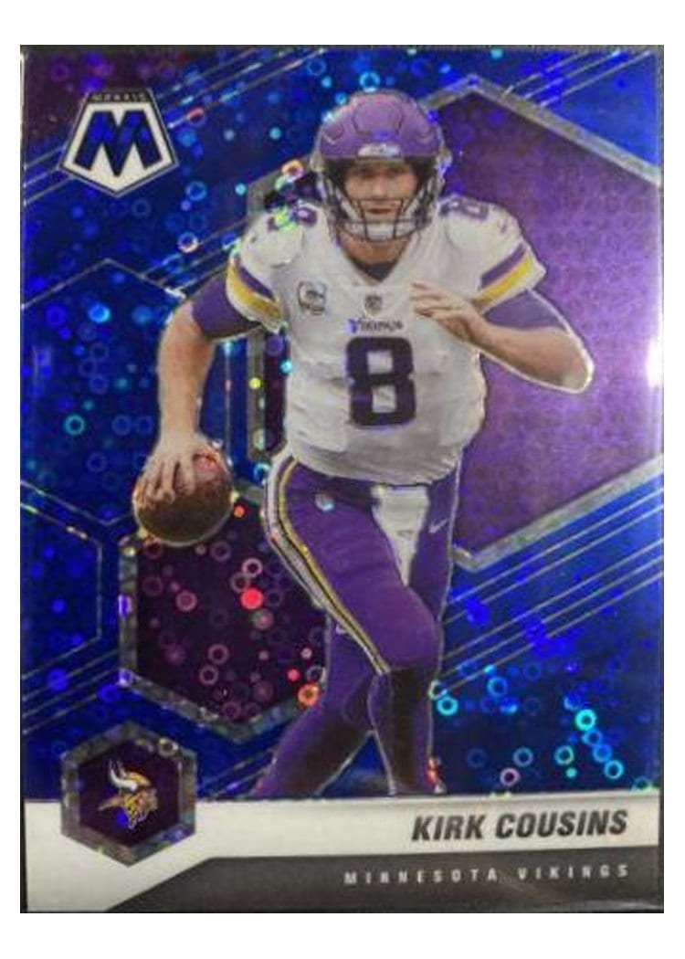 2021 Panini Mosaic Base Set Kirk Cousins No Huddle Blue Mosaic #128 card