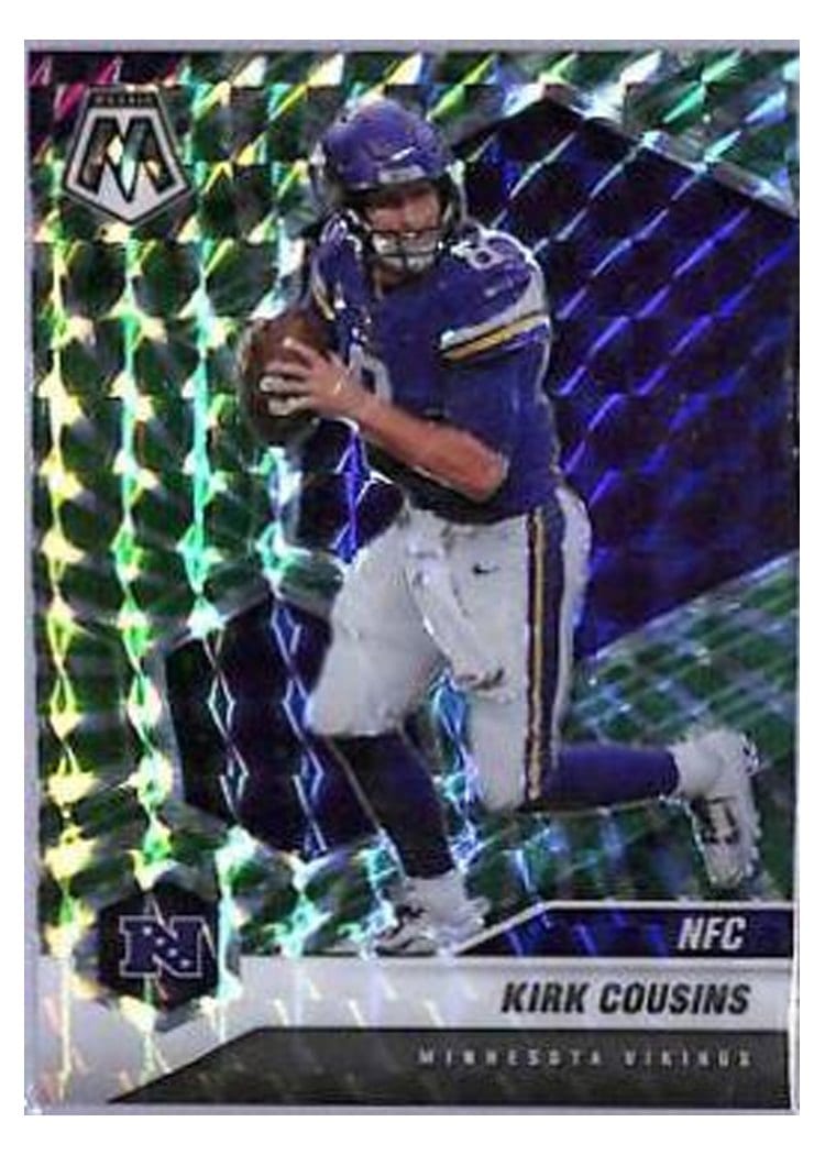2021 Panini Mosaic Base Set Kirk Cousins Green Swirl Mosaic #209 card