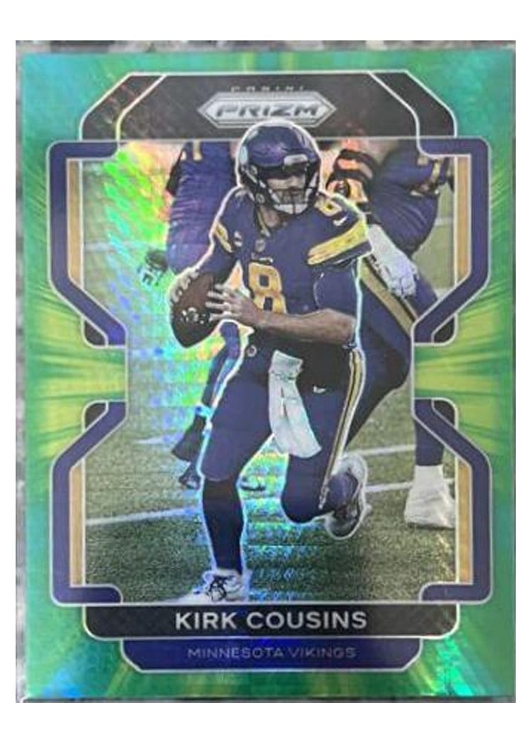 2021 Panini Prizm Base Set Kirk Cousins Green Prizm #128 card