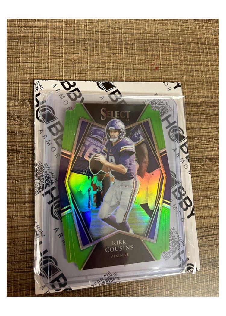 2021 Panini Select Base Set Kirk Cousins Neon Green Die Cut #123 card