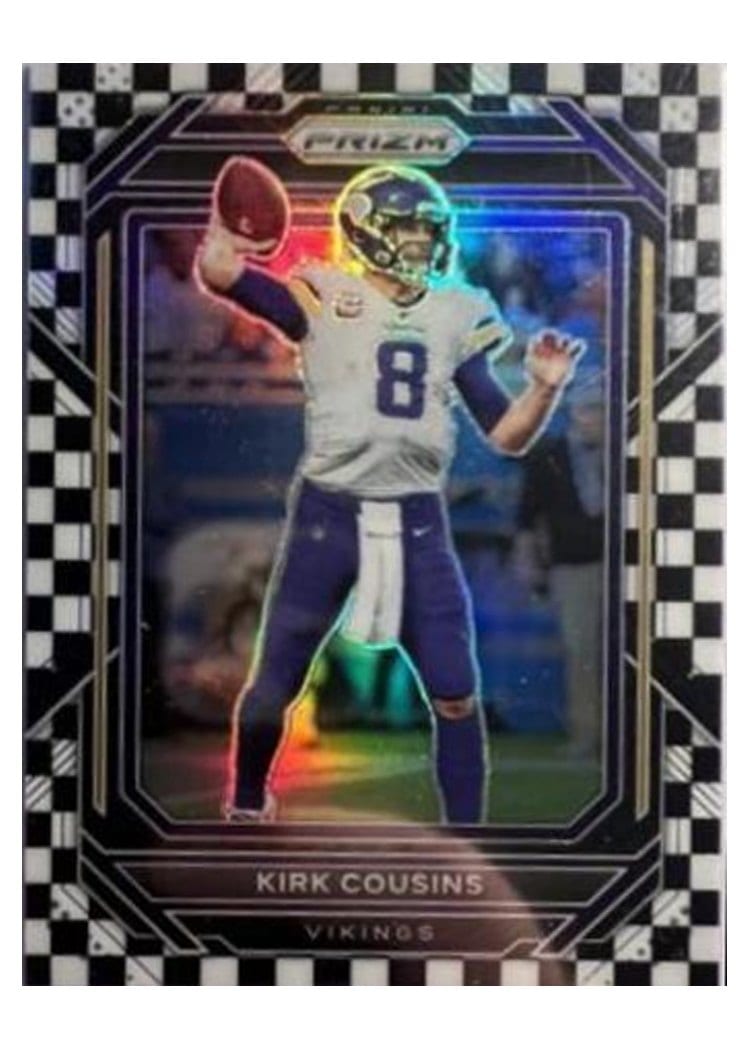 2022 Panini Prizm Base Set Kirk Cousins Black White Checker #187 card