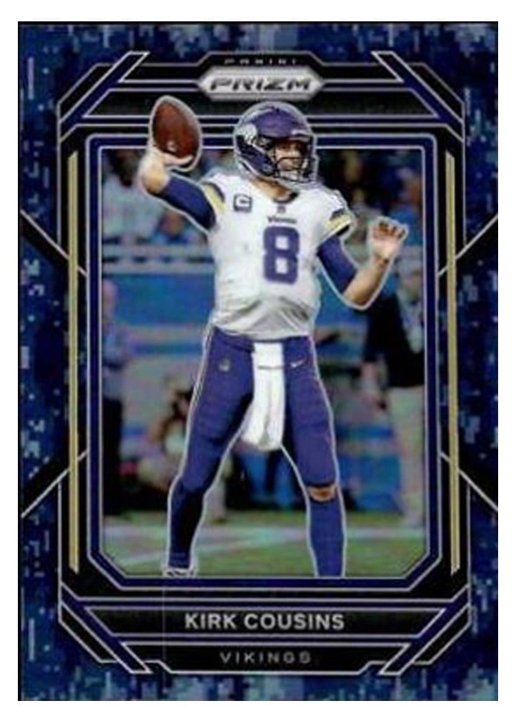 2022 Panini Prizm Base Set Kirk Cousins Blue Shimmer #187 card