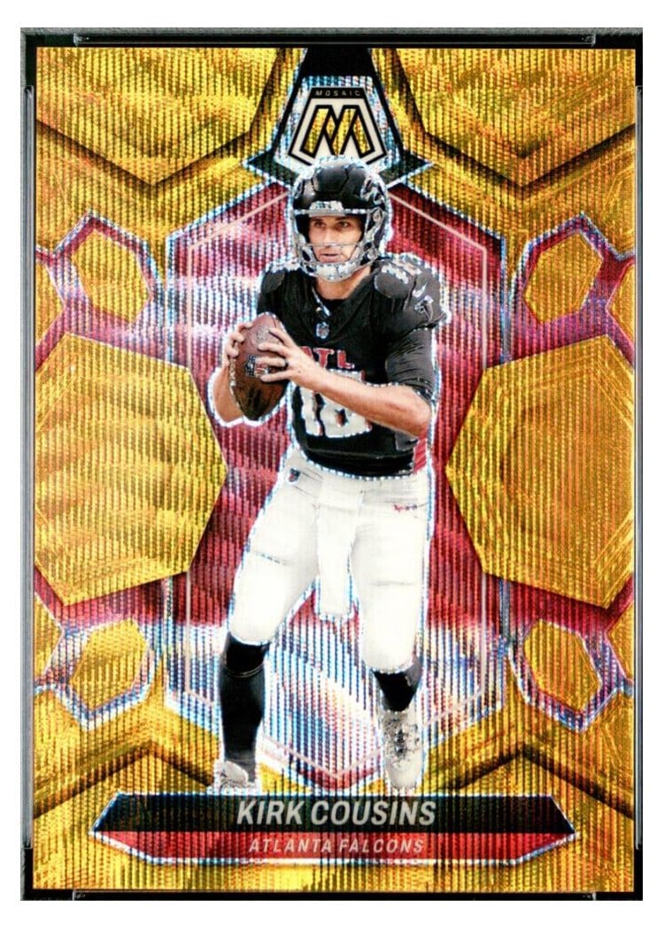 2024 Panini Mosaic Base Set Kirk Cousins Gold Wave #8 card