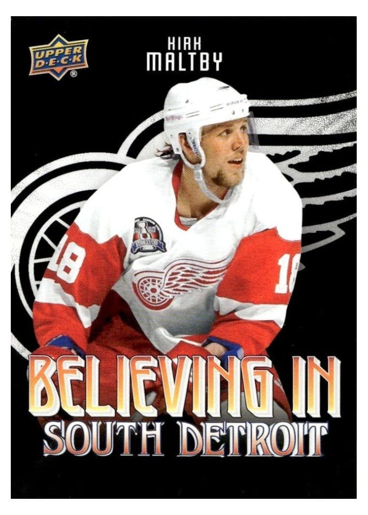 2025-26 Upper Deck Detroit Red Wings Centennial Believing in South Detroit Kirk Maltby #BSD-7 card