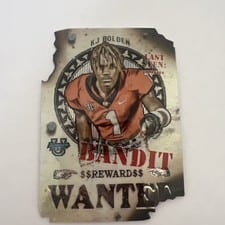 2024 Bowman University Best Gunslingers & Bandits Die-Cuts Set KJ Bolden #GB-6 card