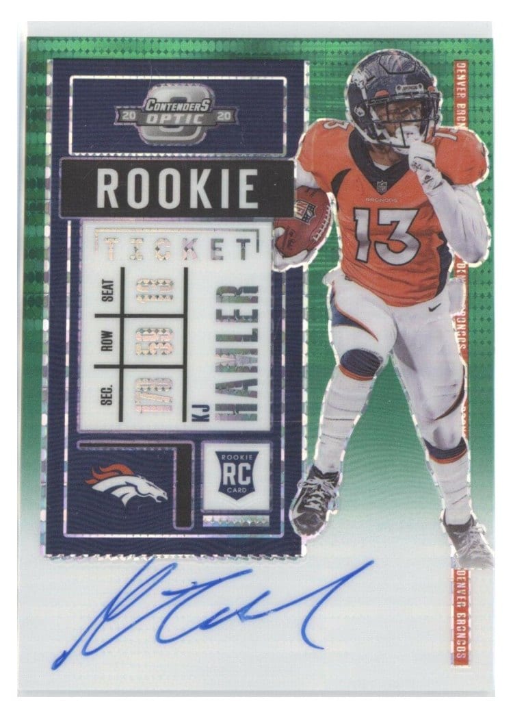2020 Panini Contenders Optic Base Set KJ Hamler Autograph Green Pulsar #119 card