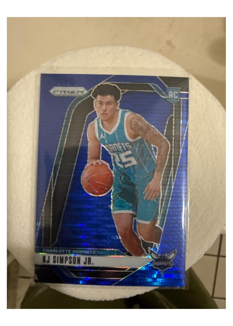2024-25 Panini Prizm Base Set KJ Simpson Jr. Blue Pulsar #247 card