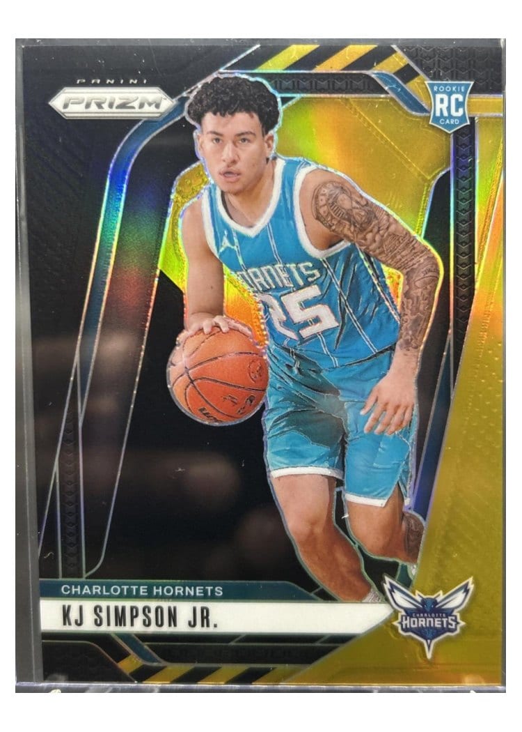 2024-25 Panini Prizm Base Set KJ Simpson Jr. Black Gold #247 card