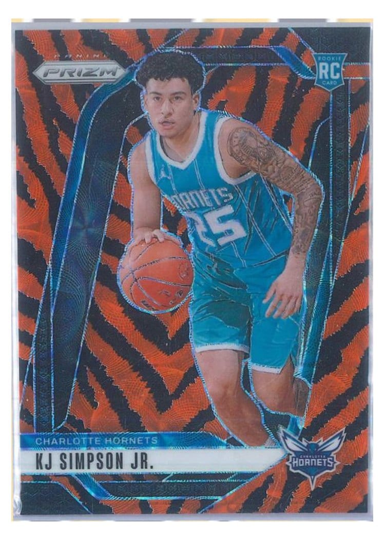 2024-25 Panini Prizm Base Set KJ Simpson Jr. Choice Tiger Stripe #247 card