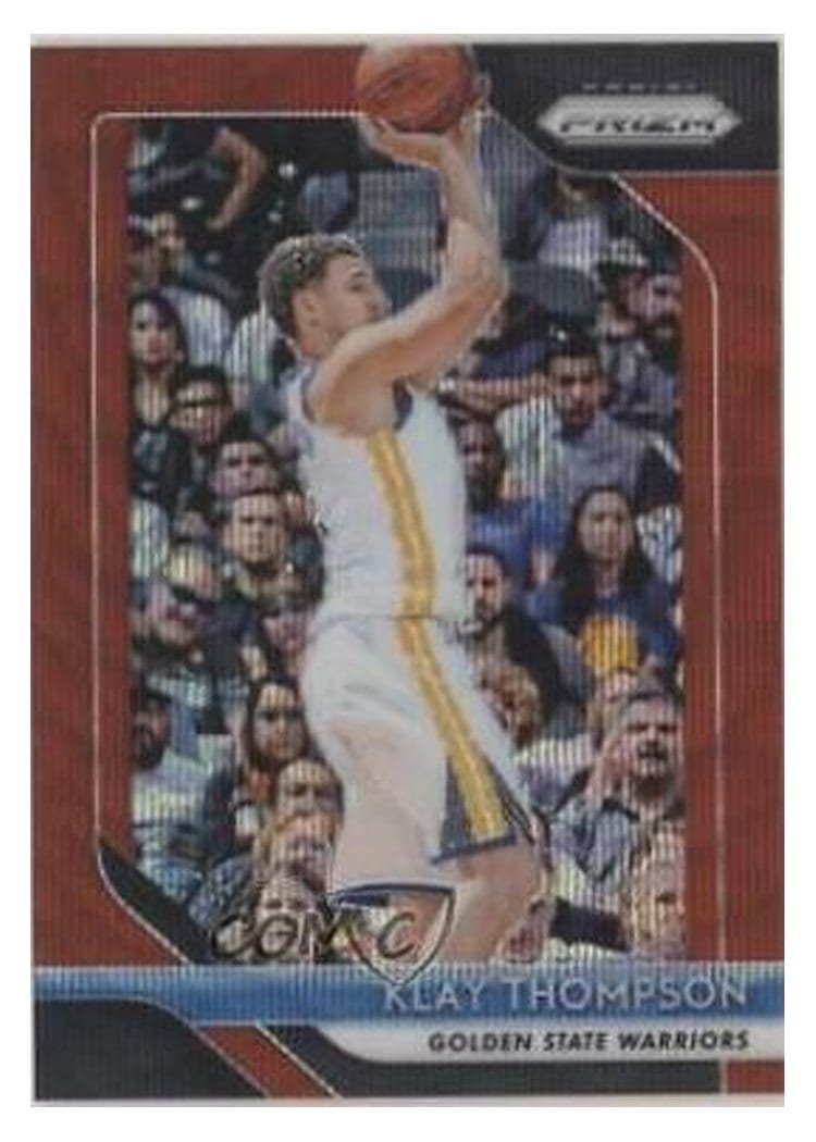 2018-19 Panini Prizm Base Set Klay Thompson Ruby Wave Prizm #242 card