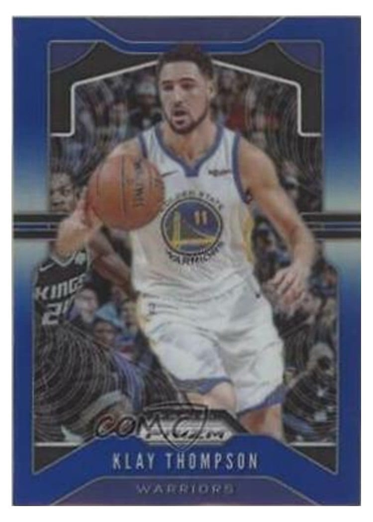 2019-20 Panini Prizm Base Set Klay Thompson Blue Prizm #209 card