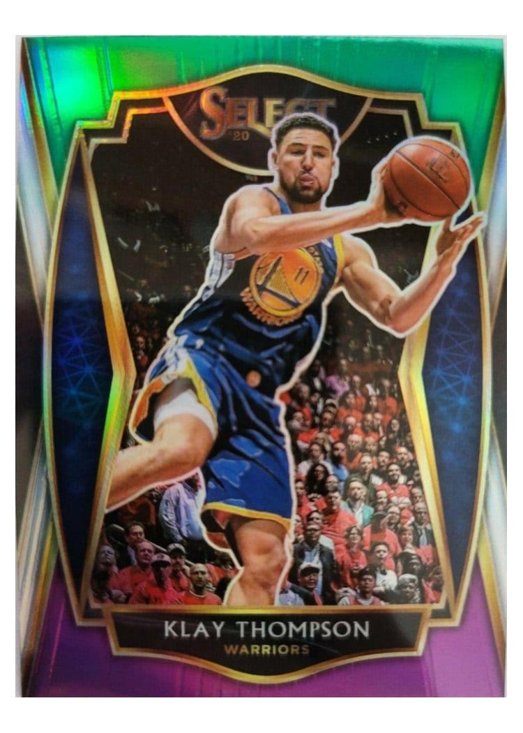 2020-21 Panini Select Base Set Klay Thompson Green White Purple #108 card