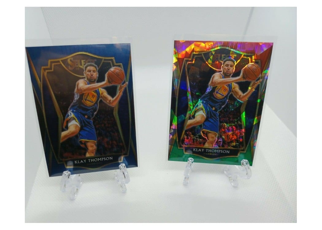 2020-21 Panini Select Base Set Klay Thompson Red White Green Ice #108 card