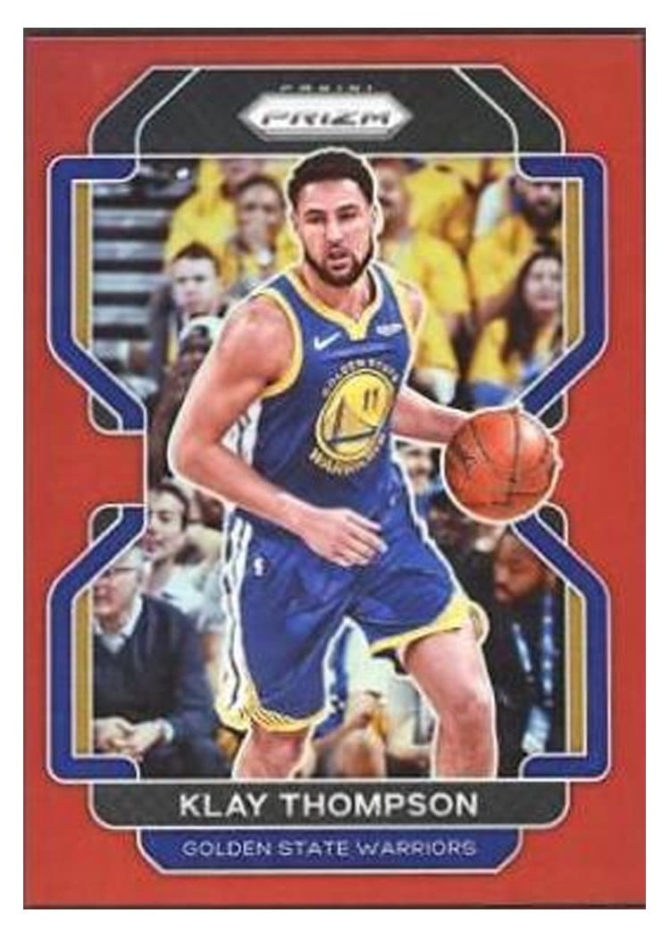 2021-22 Panini Prizm Base Set Klay Thompson Red Prizm #92 card