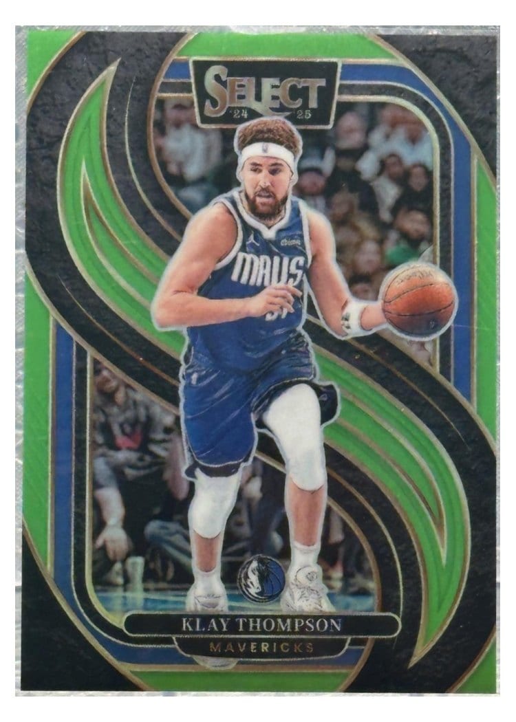 2024-25 Panini Select Base Set Klay Thompson Neon Green Prizm #108 card