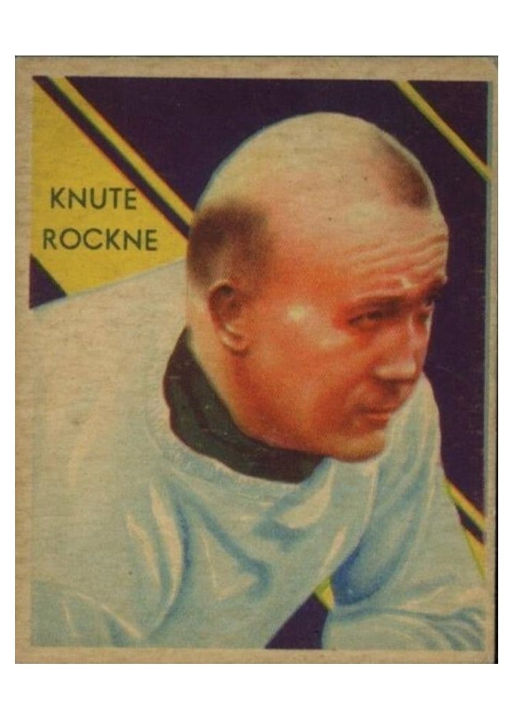 1935 National Chicle Knute Rockne #9 card